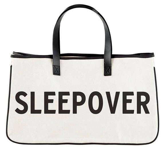 Santa Barbara Design Co Tote Canvas & Leather Sleepover Double Handled Tote Bag - Picture 1 of 11